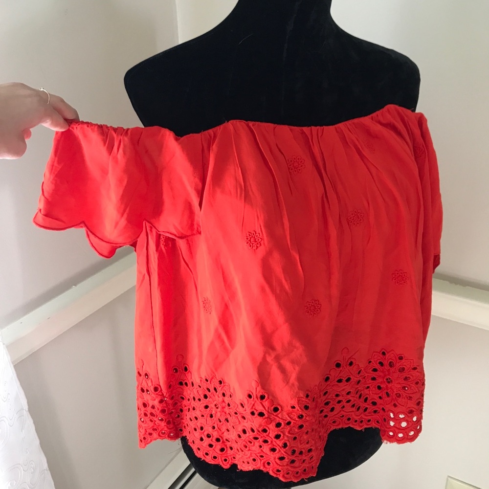Francesca’s flowy off the shoulder top